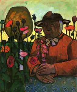 ガラス玉のある庭の貧しい家の老婆 作： Paula Modersohn Becker